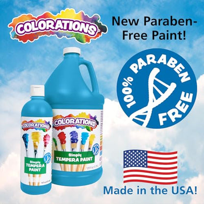 Colorations Paraben-Free Tempera Paint for Kids - Light Green, 16 Ounce Bottle, Non-Toxic and Made in The USA - color: Light Green