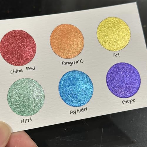IUILE Handmade Watercolor Paints - Rainbow 1 Half Pan Set (6 colors) - color: Rainbow1