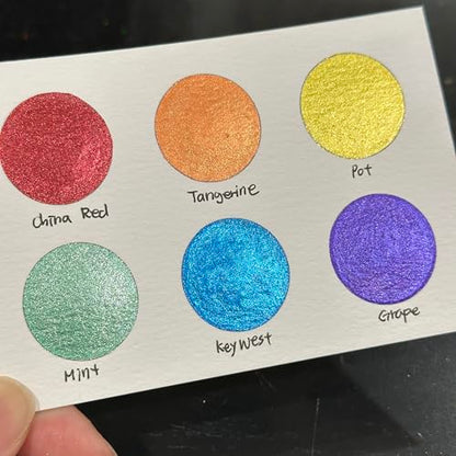 IUILE Handmade Watercolor Paints - Rainbow 1 Half Pan Set (6 colors) - color: Rainbow1