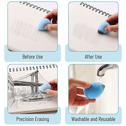 Mr. Pen- Blending Stumps for Drawing, 33 Pack | Tortillions Paper Art Blenders with Sandpaper Sharpeners, Pencil Extension Tool, Kneaded Eraser & Rub Sponge - size: 33 Pack