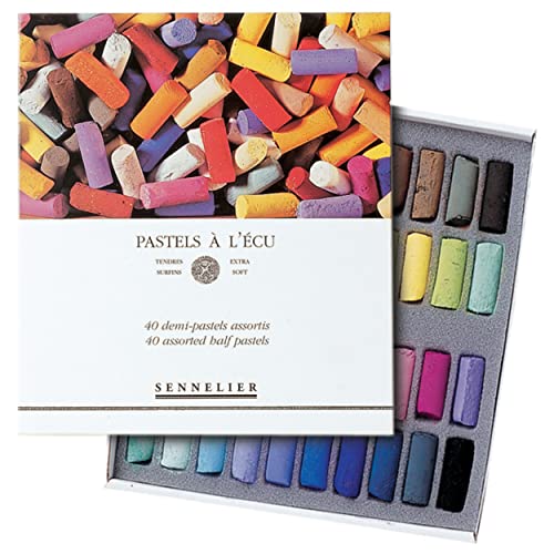 SENNELIER Extra-Soft French Half Pastel Professional Artist Box Set, 40-Colors - color: Multicolor, size: 1 Count (Pack of 1)