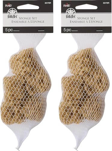 FolkArt Natural Sponge Set, Small,Brown - Pack of 2 - size: Pack of 2