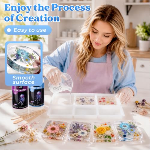 LET'S RESIN 2Pack Deeper Resin Coaster Molds, 4 Inches Large 12 Cavity Silicone Molds for Resin and Flower Preservation, Square/Round Epoxy Coaster Molds for Cups Mats, DIY Craft - size: Square&Round