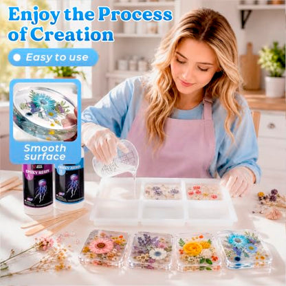 LET'S RESIN 2Pack Deeper Resin Coaster Molds, 4 Inches Large 12 Cavity Silicone Molds for Resin and Flower Preservation, Square/Round Epoxy Coaster Molds for Cups Mats, DIY Craft - size: Square&Round