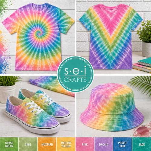 SEI 8 Pack Natural Fade Tie Dye Spray Kit, Tye Dye Kits for Large Groups, Pre-Mixed Water Based Fabric Dye, Spray Bottle Included, Spray Paint for Clothes - color: Natural Fade 8 Pack