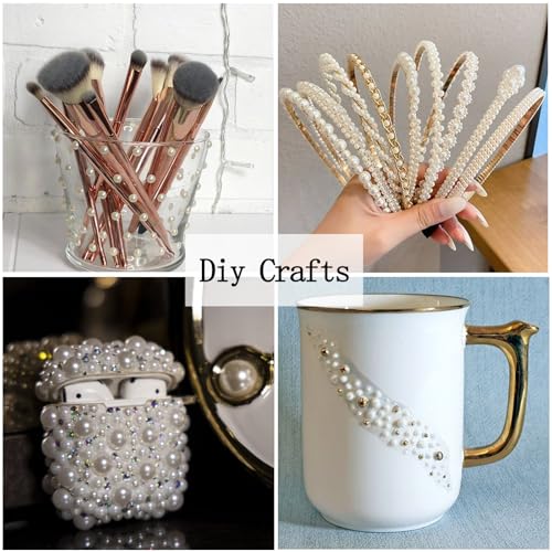 Nail Art Pearls with Rhinestones Glue Gel Flatback Pearls Nail Charms Gold Nails Supplies Accessories Silver Nails Gems Jewelry Pearl for Women - color: Colorful-09