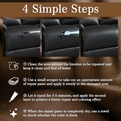 RQB Leather Repair Kit – 10-Color DIY Leather & Vinyl Repair for Furniture, Car Seats, Jackets, Bags & Shoes – Easy Color Match, Complete Tools Included