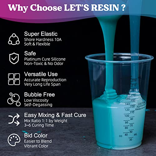 LET'S RESIN Bundle Set of 30A Silicone Molds Making Kit and 10A Super Elastic Silicone Mold Making Kit
