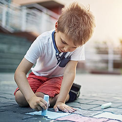 feela Sidewalk Chalk, 18 Colors 72 Pack Sidewalk Chalk Bulk Set, Jumbo Outdoor Chalk For Family, Paint on Sidewalk School Chalkboard Blackboard Street Playground