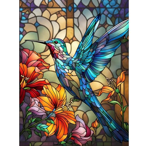 HITIRECOVI Paint by Numbers Kits for Adults,Hummingbird Paint by Numbers for Adults,Paint by Number Kits on Canvas,Home Wall Decor(16x20in) - color: Hummingbird, size: 16×20in(Frameless)