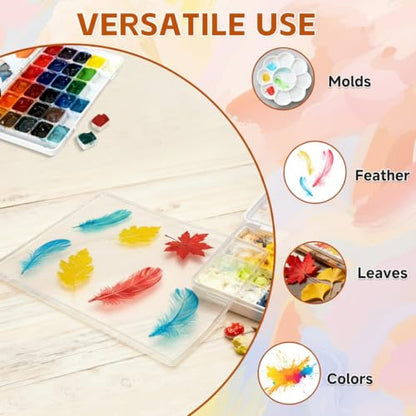 bimiti 6-Pack Gel Printing Plates 8"x10" – Reusable Monoprinting Supplies for Artists & Crafters, Easy Clean Gel Plate for Card Making, Scrapbooking, Mixed Media & DIY Crafts