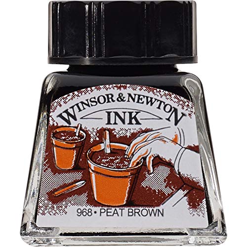 Winsor & Newton Brown Specialty Ink, 14ml Bottle - color: Peat Brown, style: 14ml Bottle