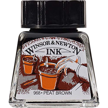 Winsor & Newton Brown Specialty Ink, 14ml Bottle - color: Peat Brown, style: 14ml Bottle