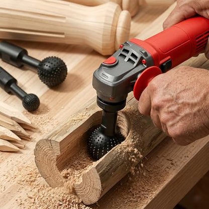 AUPREX 3-PC Ball Gouge for Angle Grinder, 5/8-11 Thread Sphere Rotary Burr Set for Wood Carving&Hollowing, High Carbon Steel Power Carving Tools for 4-1/2" & 5" Grinders, Ideal for Wood Art - style: 3 PACK