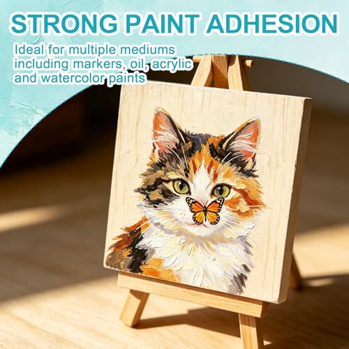 ESRICH 5x5 Inch Wood Panels, 6 Pack Square Craft Wood Canvas Boards, Blank Unfinished Wooden Art Board for DIY Art Creations Such as Painting, Acrylic Pouring, Resin, Burning, Collage, etc. - size: 5IN-6Pack