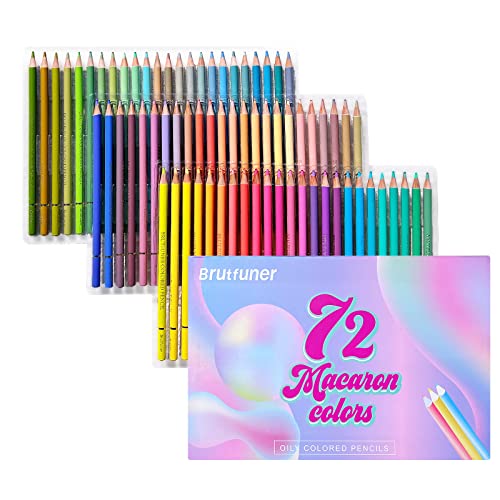 Macaron 72 Pastel Colored Pencils Set, Professional Soft Core Coloring Pencils for Adult Coloring Books, Premium Art Drawing Pencils for Shading Kids Sketching Drawing Beginners… - style: Macaroon 72