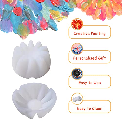 6Pcs/Set Flower Pour Cups Silicone Split Cup for Paint Pouring Acrylic Pouring Flower Strainers Fluid Art Pour DIY Resin Molds for Making Painting Tools Drawing Accessories (Blue) - color: Blue