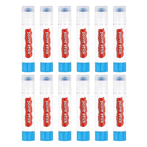 PATIKIL Tempera Paint Sticks, 12 Pcs Solid Tempera Paints Sticks Washable Bulk Markers Pen Quick Drying for Artists Beginners Art Supplies, Sky Blue - color: Sky Blue