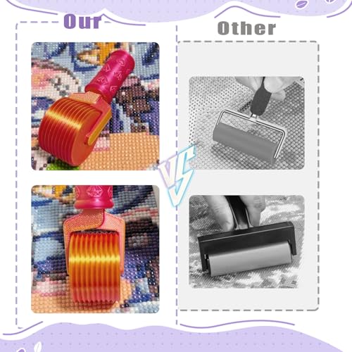 Jzzuau Diamond Art Roller, Diamond Painting Press Roller for Smooth Pressing, Easy-Grip Tool for Rhinestone Embroidery and DIY Crafts - color: Pink Gold