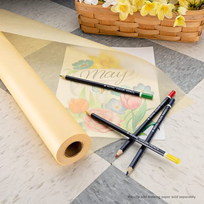 Bee Paper 18" x 50 yds Sketch and Trace Roll, Canary - color: Canary, size: 18-inch x 50-yard Roll