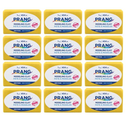 Prang Modeling Clay, Yellow, 1 lb. Block, Case of 12 Blocks, 192 oz. Total | Pliable, Non-Hardening, Non-Staining, Easy Clean-Up, Perfect for Preschool and Elementary Aged Children - color: Yellow, size: 1 lb. (Pack of 12)