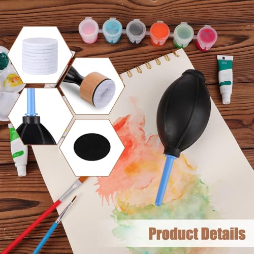 Outus 54 Pcs Alcohol Ink Supplies Include 1 Air Blower, 1 Mini Applicator Tool Mini Ink Blending Tool, 50 Replacement Felts and 2 Replacement Foam Pads for Scrapbooking Painting Drawing Art Supplies