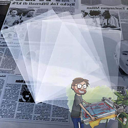 11"x17" 100 Sheets Screen Printing Film Waterproof Inkjet Transparent Film for Water-based Pigment and Dye Printers