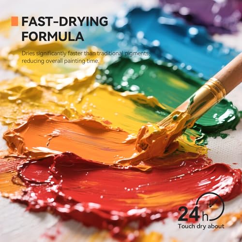 Paul Rubens Oil Paint 38 Bright Colors High Saturation, 50ml Large Capacity Tubes, Faster Drying Time with Creamy Texture and Consistency for Artists, Adults, Beginners Oil Painting Supplies - color: 38 Colors Kit
