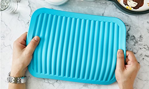 VERSAINSECT 12" Environmental Silicone Mats, Premium Quality Insulated Flexible Durable Non Slip Coasters Hot Pads Hot Dishes, Pots Pans - Waterproof Trivet mat, Tableware Pad, Hygienic Safety, Black - color: Blue