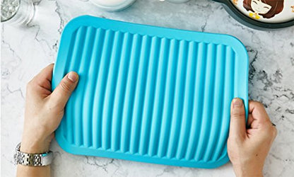 VERSAINSECT 12" Environmental Silicone Mats, Premium Quality Insulated Flexible Durable Non Slip Coasters Hot Pads Hot Dishes, Pots Pans - Waterproof Trivet mat, Tableware Pad, Hygienic Safety, Black - color: Blue