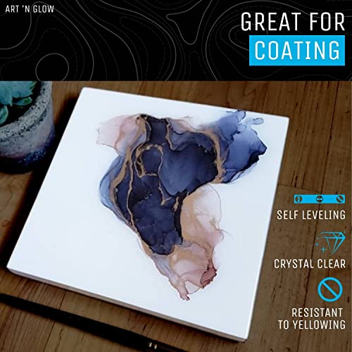Crystal Clear Epoxy Resin Kit 16oz - Food Safe, UV Resistant, Bubble Free | Casting & coating epoxy resin for jewelry, coasters, molds, art, wood & more. Bubble-free, low odor, USA based business - size: 16 Ounce