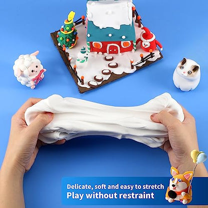 iFergoo White Air Dry Clay, DIY Creative Modeling Clay for Kids, Super Light Magic Clay for Kids Age 3-12, Safe & Non-Toxic, Molding Sculpting - color: White/500g