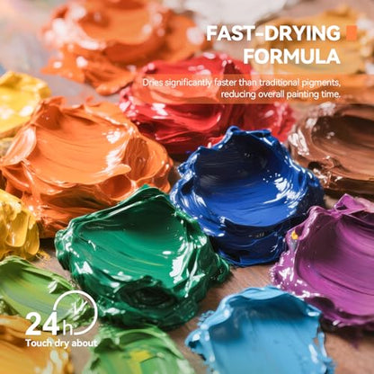 Paul Rubens Oil Paint, 20 Bright Oil Colors with High Saturation, 50ml Large Capacity Tubes, Faster Drying Time with Creamy Texture and Consistency for Artists, Students, Beginners - color: Multicolor-02