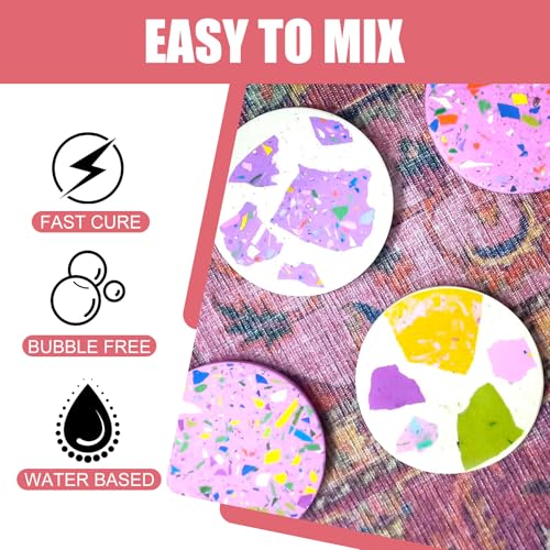 Eco Resin Casting Powder - 2800g Ceramic Resin Powders Kit with 6pcs Pigments, Fast Curing, Easy to Demold, Water Mixed Activated - Toxic-Free, Odorless - Plaster Casting Kit for DIY Home Art Crafts - color: White,100oz