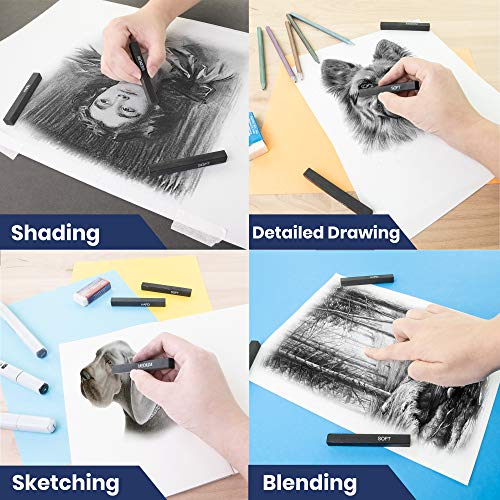 Pacific Arc Compressed Charcoal Sticks Medium 12 Pack for Drawing, Sketching, and Shading - style: Medium | 12 Pack
