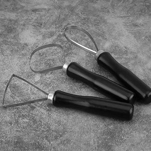 Premium Clay Sculpting Tools Set with Steel Flat Wire Handle for Precision Crafting - 3 Piece Wood Pottery Clay Sculpture Big Loop Tool Kit Ideal for DIY Clay and Pottery