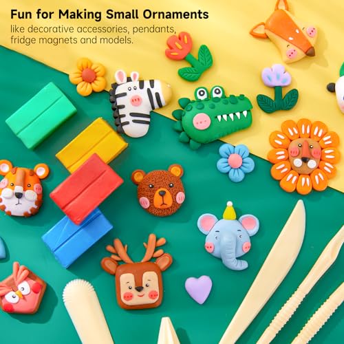 Shuttle Art 117 PCS Small Block Polymer Clay Kit 48 Colors Gel Crayons for Toddlers
