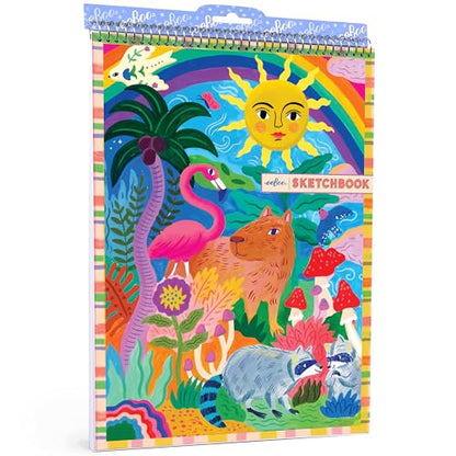 eeBoo: Capybara & Sun Spiral Bound Blank Sketchbook - 60 Pages, 140 GSM/95 LB Paper, 8.5x11, Eco-Friendly, Kids Art Supplies - style: Capybara & Sun