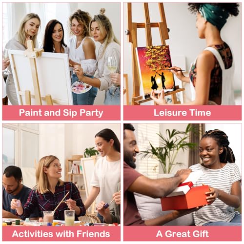 16 Pcs Pre Drawn Canvas for Painting for Adults Sip and Paint Kit Pre Printed Canvas to Paint DIY Art Party Supplies Couples Date Night (Romantic Encounter, 8x10 in) - size: 8x10 in, style: Romantic Encounter