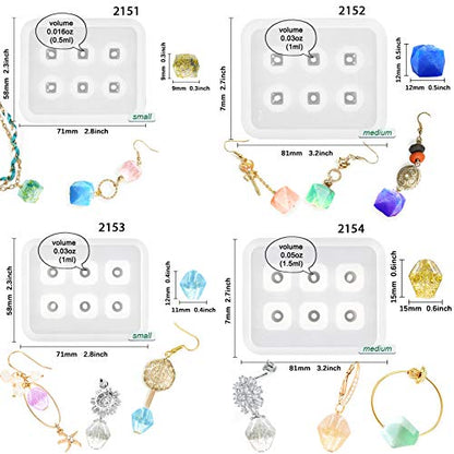 Resin Jewelry Mold Set with Geometric Beads & Arrowhead Pendants – 24 Silicone Cavities for UV Epoxy Resin, Clay, Soap, Candle, Necklace & Charm Making
