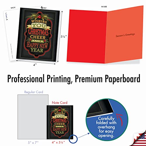 The Best Card Company - 10 Christmas Greeting Cards with Envelopes - Festive, Fun Assorted Holiday Notecards (4 x 5.12 Inch) - Chalk Up Another Holiday M2297 - style: Chalk up Another Holiday