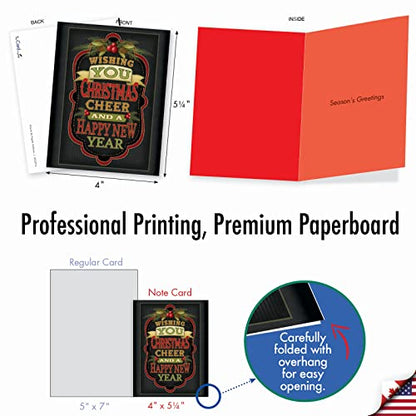 The Best Card Company - 10 Christmas Greeting Cards with Envelopes - Festive, Fun Assorted Holiday Notecards (4 x 5.12 Inch) - Chalk Up Another Holiday M2297 - style: Chalk up Another Holiday