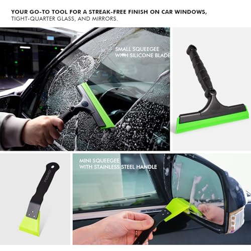FOSHIO Vinyl Wrap Tool Kit - Professional PPF, Window Tint & Car Wrap Tools Set, Includes Bulldozer/Mini/Corner/Felt Squeegees, Scrubber, Tint Brush, Craft Knives, Plastic Blades for Car Wrapping