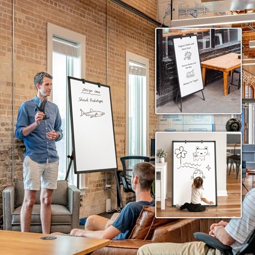 Easel Whiteboard - Magnetic Portable Dry Erase Easel Board 36 x 24 Tripod Whiteboard Height Adjustable Flipchart Easel Stand White Board for Office or Teaching at Home & Classroom (Black) - style: 36x24 Black