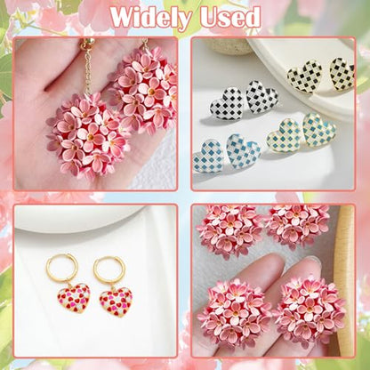 2Pcs Polymer Clay Molds for Jewelry Making, Half Round Ball and Heart Shape Polymer Clay Earring Tools Cutters Silicone Craft Mould Earring Making Supplies