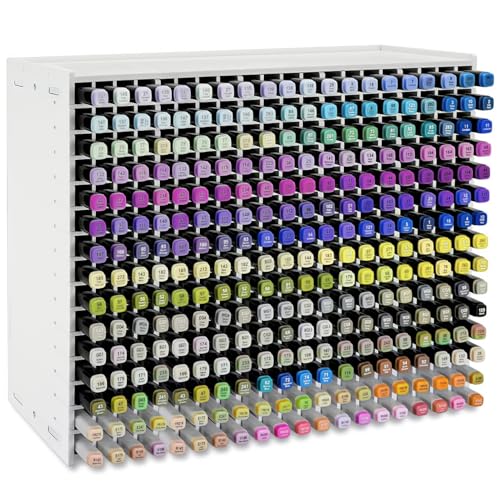 Marker Organizer, 300 Slots Marker Holder Organizer, Marker Storage with Divider Art Marker Rack for Pens Colored Pencils Art Brushes Adjustable Pencil Holder for Desk Organizer