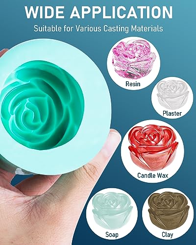74oz Platinum Silicone Mold Making Kit with Molds Housing & Mixing Cups, 1:1 Ratio, 20A Medium Hardness, Non-Toxic Liquid Silicone Rubber for Resin, Jewelry, Craft Molds - size: 74oz