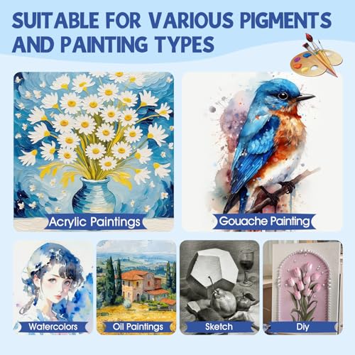 FUMILE Stretched Canvas for Painting, Canvases for Painting Multi 4 Pack 5x7,8x10 (2 of Each), Cotton Primed Acid Free Blank Canvases for Painting for Oil Paint, Acrylic Paint, Gouache and Tempera. - size: 5x7,8x10