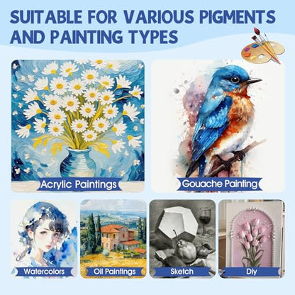 FUMILE Stretched Canvas for Painting, Canvases for Painting Multi 4 Pack 5x7,8x10 (2 of Each), Cotton Primed Acid Free Blank Canvases for Painting for Oil Paint, Acrylic Paint, Gouache and Tempera. - size: 5x7,8x10