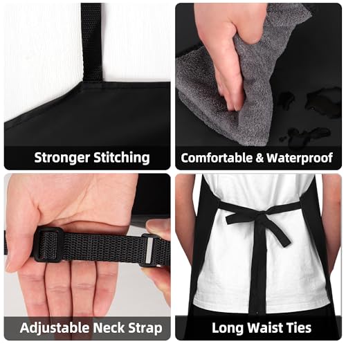 Heavy Duty Waterproof Apron - for Unisex Adult, Ultra Lightweight, Chemical Resistant Industrial Work Apron - color: Black-1pack